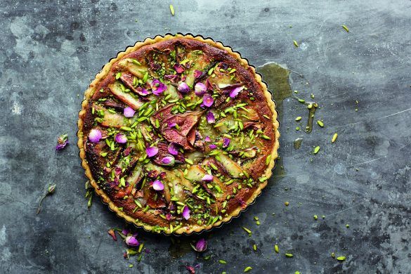 Vijgentaart met pistache en haloumii