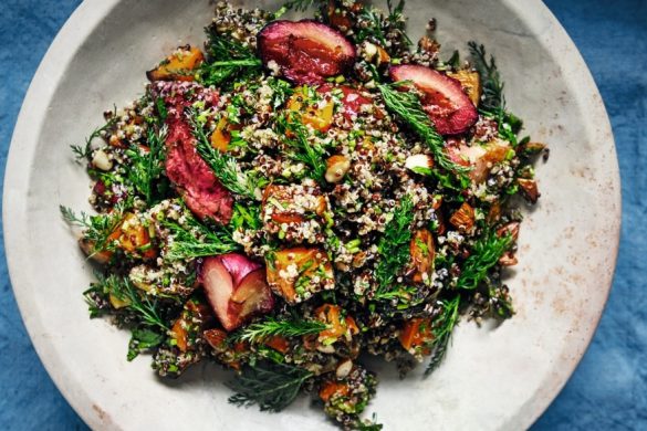 vegan, tom hunt, rokerige quinoasalade